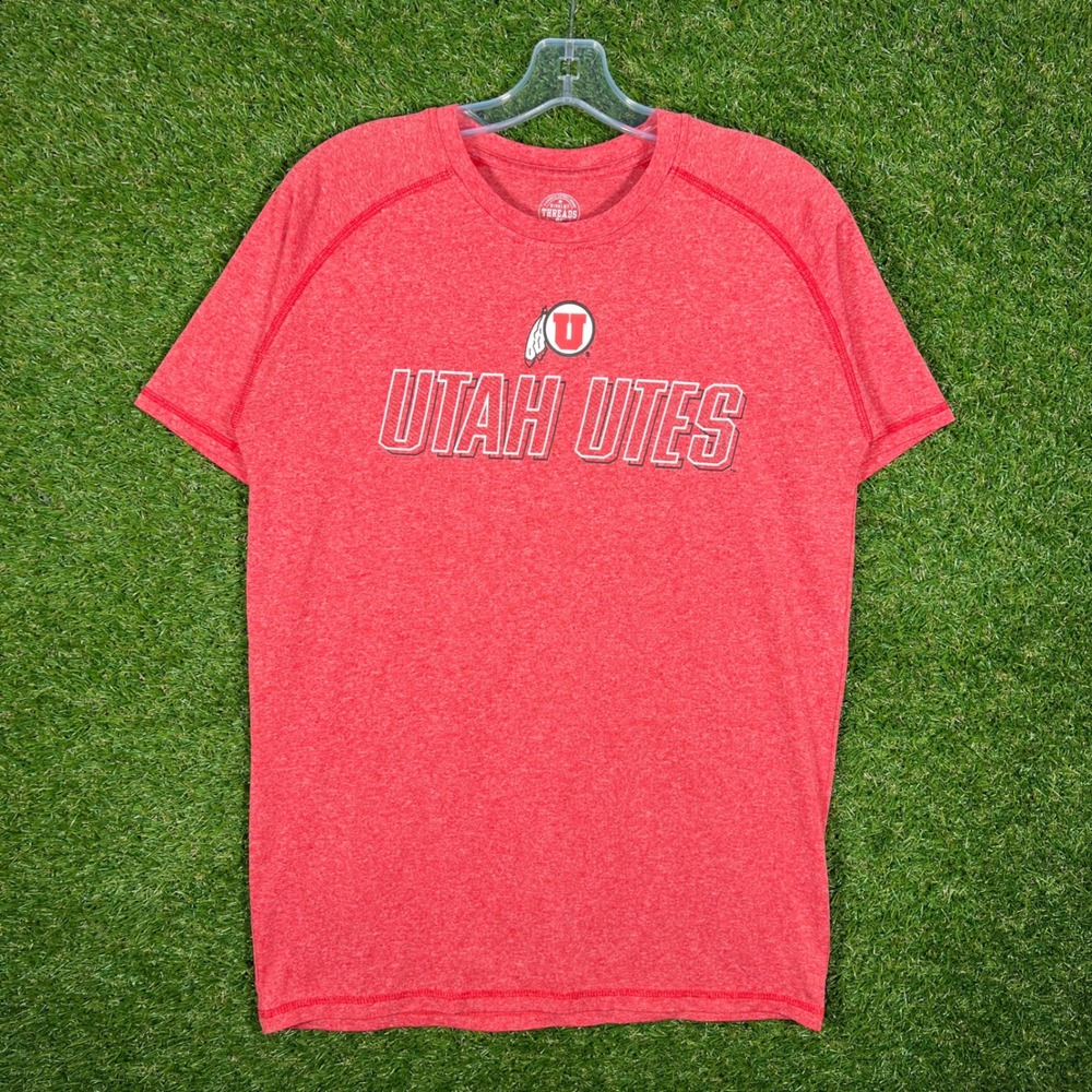 Rivalry Threads Utah Utes Mens Medium Red Heather Graphic‎ Raglan T-Shirt